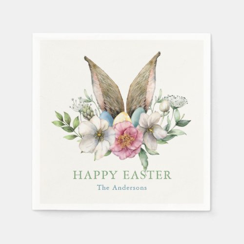 Floral Bunny Ear Easter Napkins