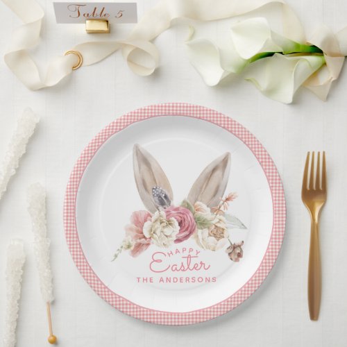 Floral Bunny Ears Easter Paper Plates