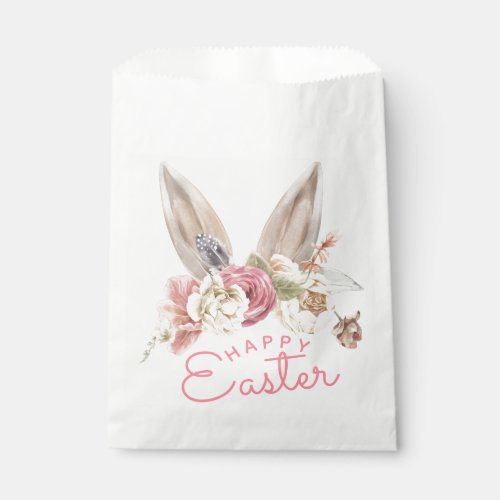 Floral Bunny Ears  Happy Easter Favor Bag