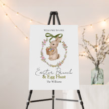 Floral Bunny Easter Eggs Brunch Egg Hunt Welcome