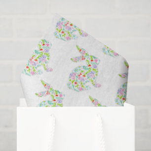 Floral Bunny Happy Easter Spring Colorful Fun Tissue Paper