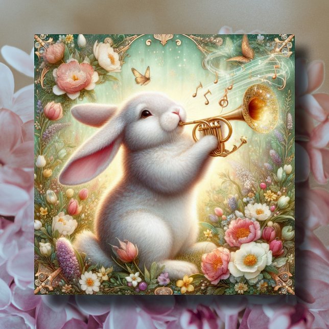 Floral Bunny Music Notes Art Nouveau Easter (Creator Uploaded)