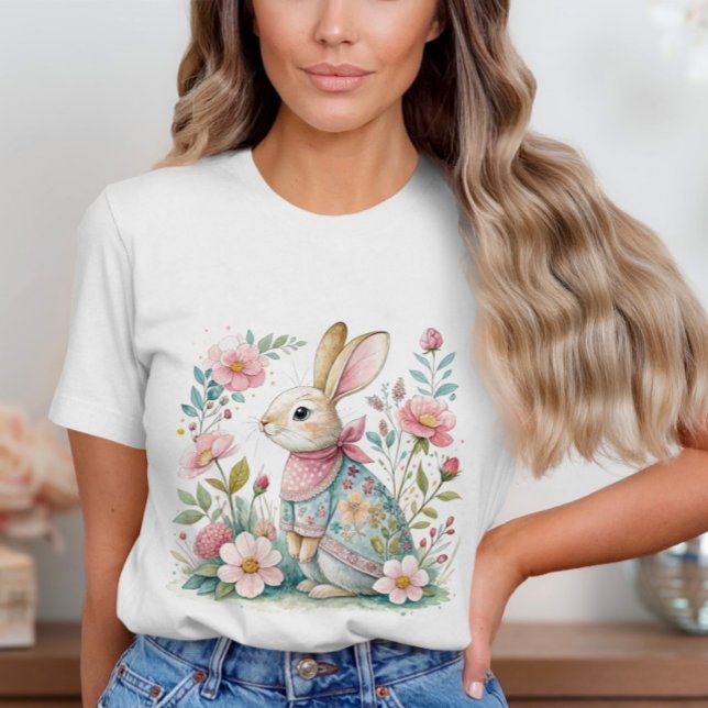 Floral Bunny Pastel Colors T-Shirt (Creator Uploaded)