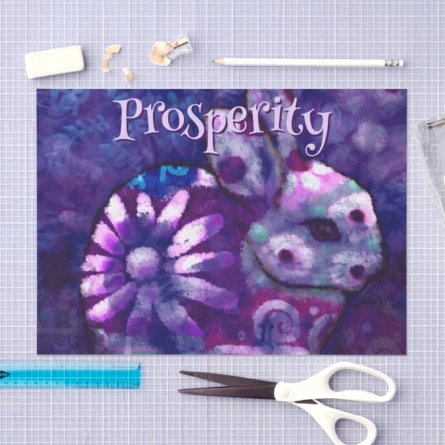 Floral Bunny Rabbit Personalized Decoupage Tissue Paper (Craft)