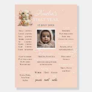 Floral Bunny Theme Foam Board Sign