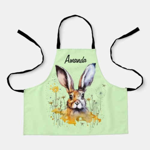 Floral Bunny with Yellow Dandelions Apron