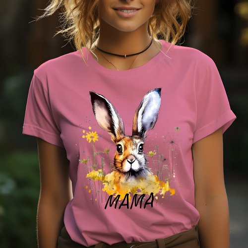Floral Bunny with Yellow Dandelions T_Shirt
