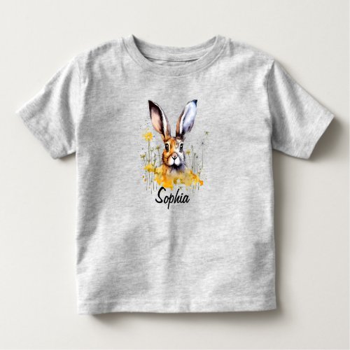 Floral Bunny with Yellow Dandelions Toddler T_shirt