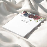 Floral Burgundy Blue Bloom Elegant Notepad<br><div class="desc">Elevate your everyday note-taking with our personalized notepad, featuring a stunning floral illustration of blush pink, burgundy, and blue blooms at the top. This elegant design adds a touch of sophistication to your schoolwork, business tasks, or personalized notes. Whether jotting down ideas, organizing your day, or leaving a thoughtful message,...</div>