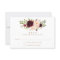 Floral Burgundy Blush Elegant Wedding RSVP Respond