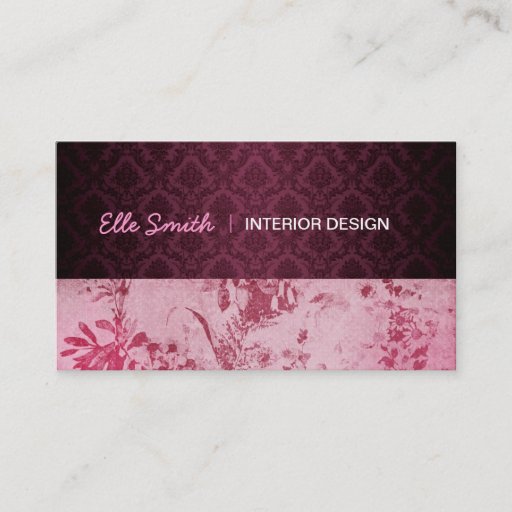 Customizable Floral Burgundy Business Card