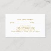 Floral Burgundy Gold Hair Stylist Appointment Card (Back)