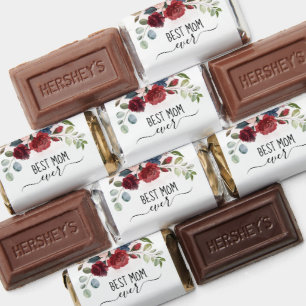 Floral Burgundy Mothers Day Best Mom Ever Hershey's Miniatures