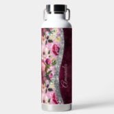 Chic trendy elegant silver girly glitter pattern Water Bottle by Pink Water