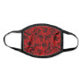 Floral Burgundy Red and Black Rose Flowers Pattern Face Mask