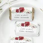 Floral burgundy wedding shower hershey's miniatures<br><div class="desc">Floral burgundy wedding shower Hershey's Miniatures. Bridal shower and wedding favors. 
Matching items available.</div>