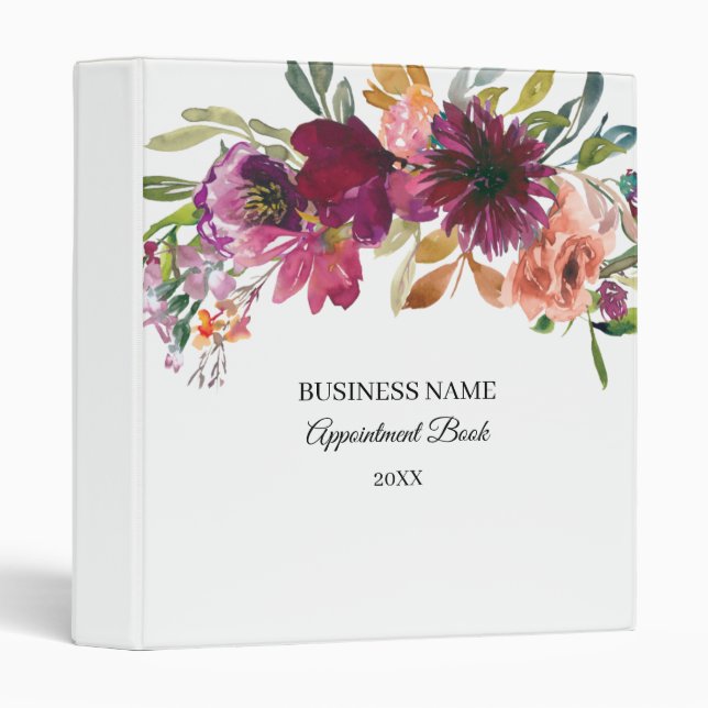 Floral Business Appointment Book Binder (Front/Spine)