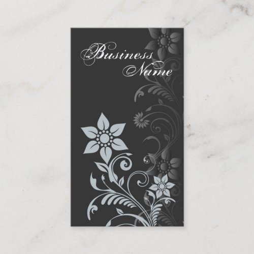 Floral Business Card (Blue Grey)