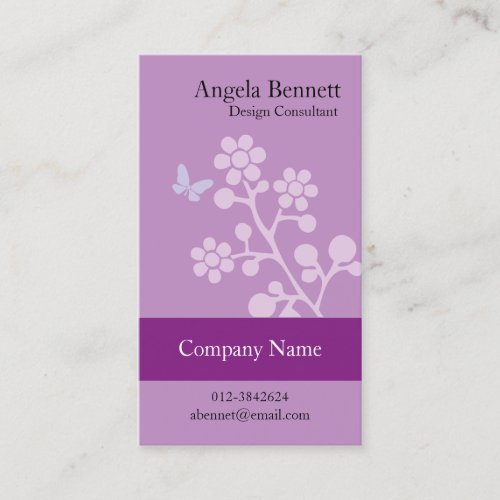 Floral Business Card Butterfly Blossom