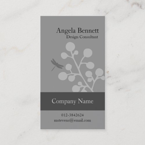 Floral Business Card Dragonfly Blossom