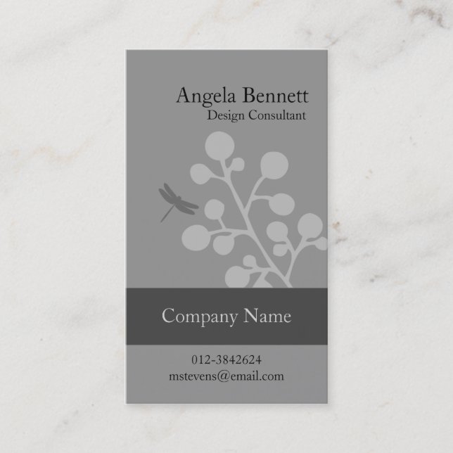 Floral Business Card Dragonfly Blossom (Front)