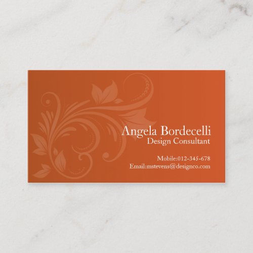 Floral Business Card Floral Swirl 1