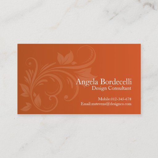 Customizable Floral Business Card Floral Swirl 1