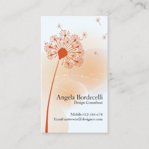 Floral Business Card Gentle Dandelion
