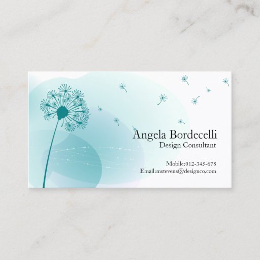 Customizable Floral Business Card Gentle Dandelion