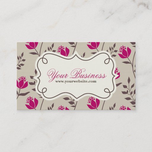 Customizable Floral Business Card, Profile Card