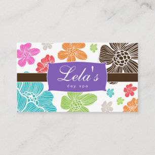 Floral Business Card Salon Spa Tropical Purple