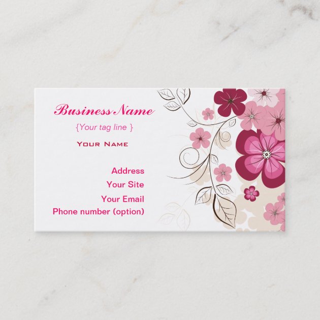 free printable floral business card template