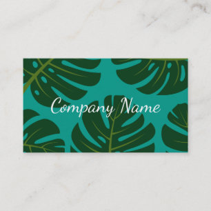 Floral business card template with palm leafs