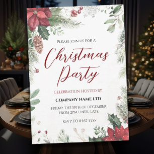 Floral Business Christmas Party Invitation