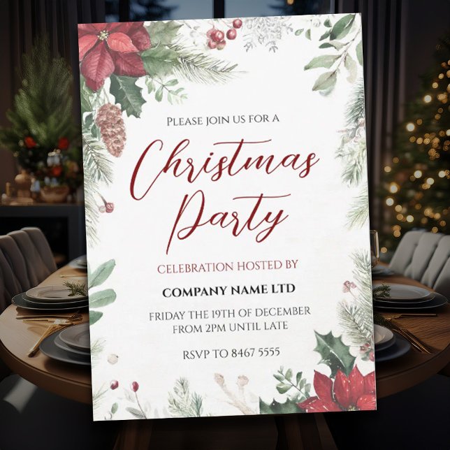 Floral Business Christmas Party Invitation (Creator Uploaded)