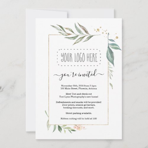 Floral Business Invitation - Add Logo - Communicate your business's brand with a lovely floral backdrop.

Upload your logo into the design and then customize the wording for your event!