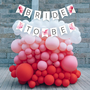 Floral Butterflies Bridal Shower Bunting Banner