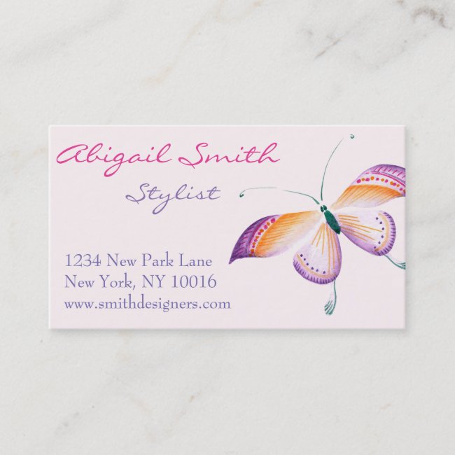 Floral & Butterflies Business Card