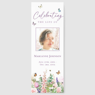 Floral Butterflies Celebration of Life Memorial Bookmarks