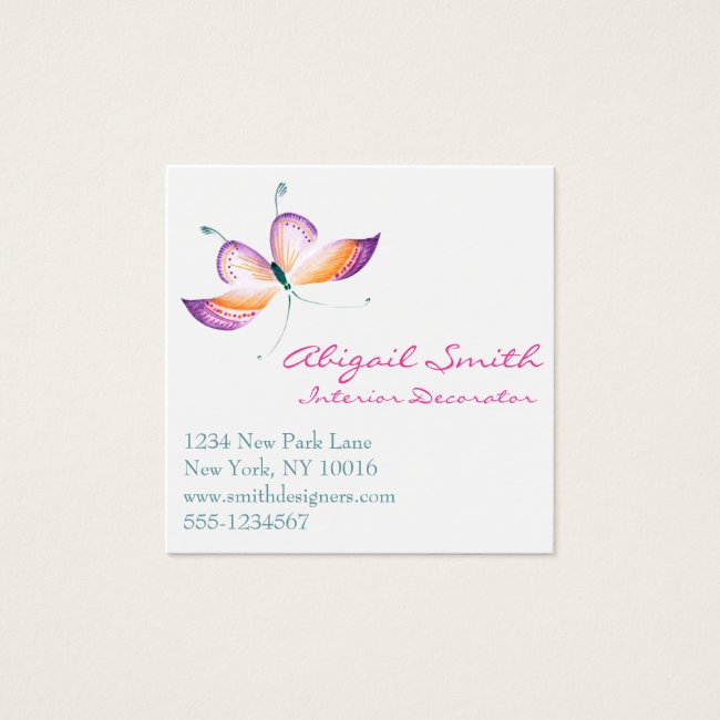 Floral & Butterflies Chinoiserie Business Card
