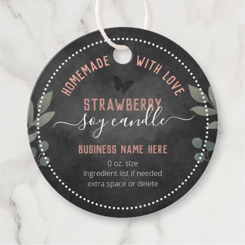 Floral Butterflies Custom Business Candle Favor Tags