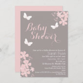 Floral Butterflies Girls Baby Shower Invitation (Front/Back)