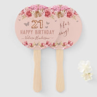 Floral Butterflies Pink Happy 21st Birthday
