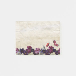 Floral butterflies post-it notes