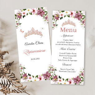 Floral Butterflies Quinceañera Menu