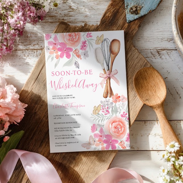 Floral Butterflies Whisked Away bridal shower Invitation (Floral Butterflies Whisked Away bridal shower Invitation)