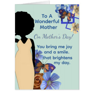 Floral Butterfly African American Mother's Day Card