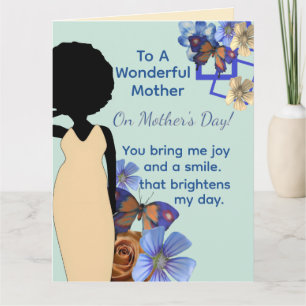 Floral Butterfly African American Mother's Day Card