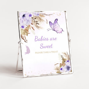 Floral Butterfly Baby Shower Babies are Sweet Sign
