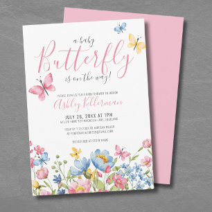 Floral Butterfly Baby Shower Invitation